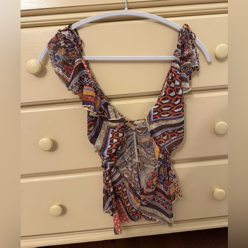 Multicolor Patterned Women's Top